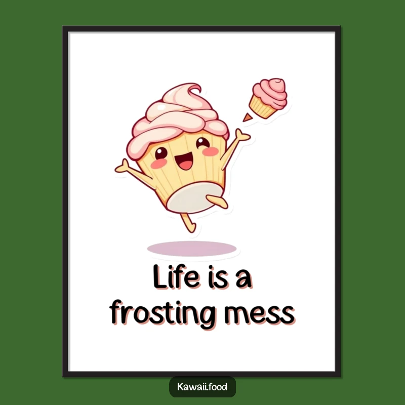 Funny Free Printable Wall Art: Cupcake Cartwheel Frosting Flying Downloadable Art