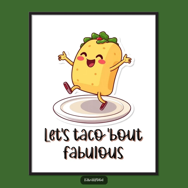 Funny Free Printable Wall Art: Dancing Taco for Quirky Downloadable Decor