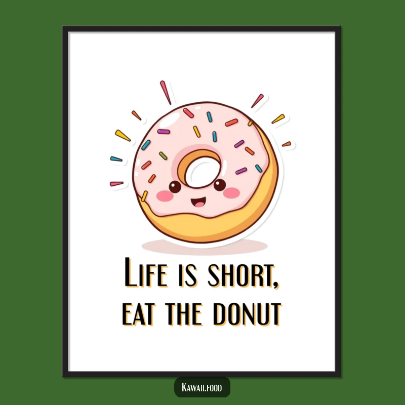 Free Printable Humorous Donut Art - Funny Downloadable Sprinkle Decor Gift