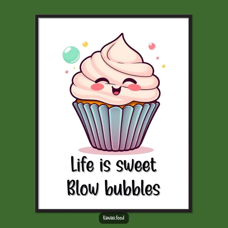 Funny Free Printable Cupcake Art: Bubbly Delight Downloadable Gift for Whimsical Decor