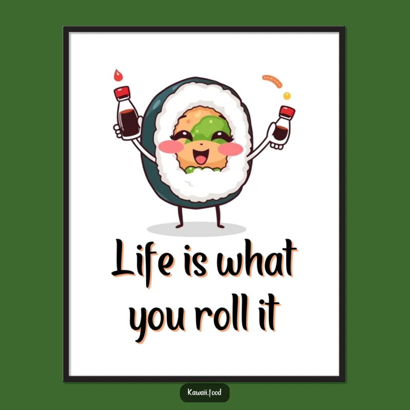 Free Printable Humorous Sushi Art - Funny Downloadable Wall Decor Gift