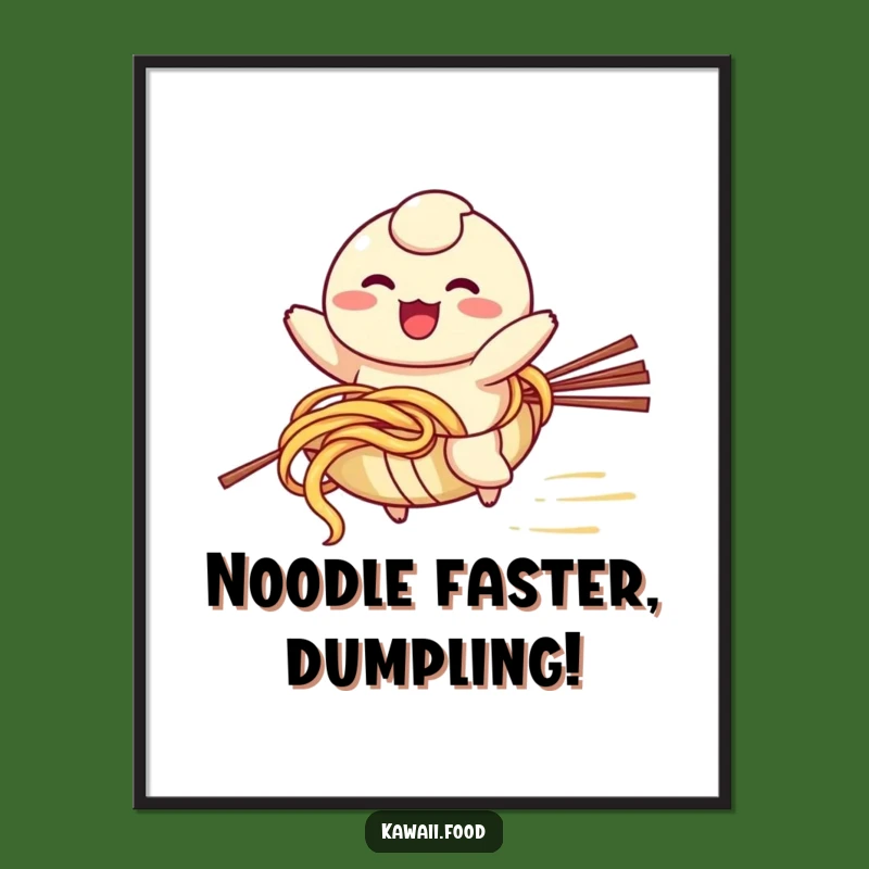 Funny Free Printable Wall Art: Dumpling Noodle Ride, Whimsical Downloadable Decor Gift