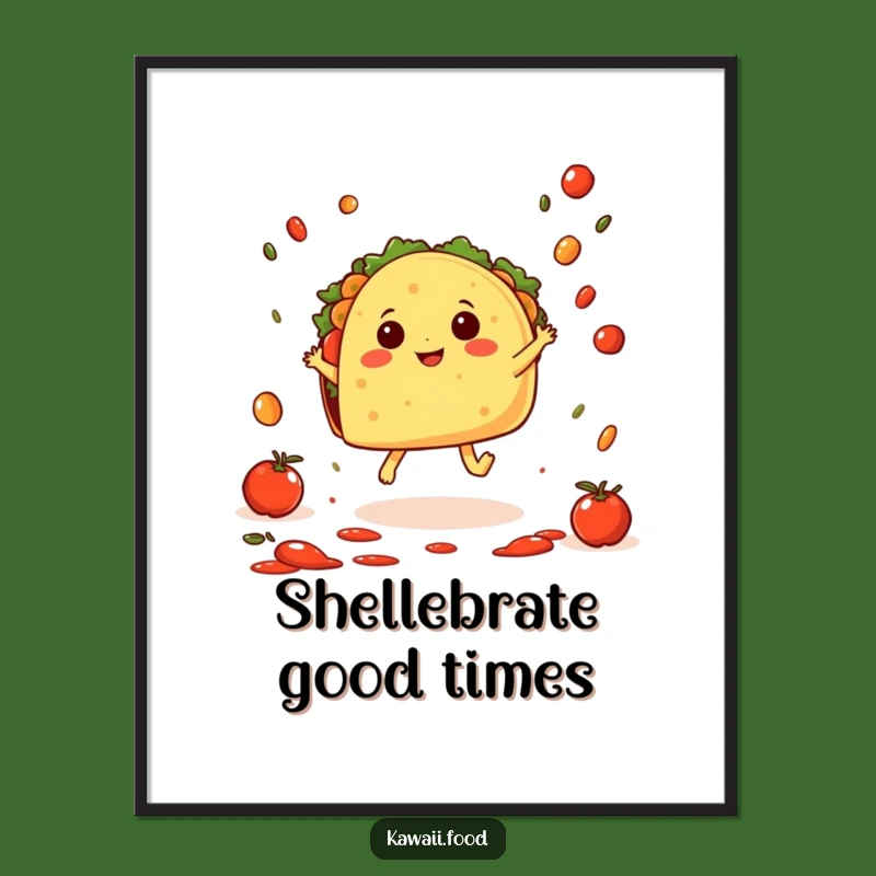 Free Printable Taco Wall Art: Joyful Hopping Food Poster Downloadable Decor!