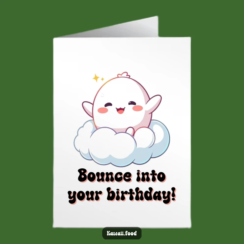 Free Printable Mochi Birthday Card: Cloud Bouncing Fun Downloadable Gift!