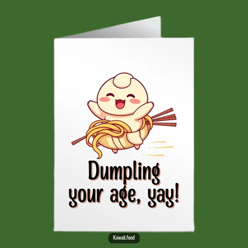 Free Printable Birthday Card: Dumpling Rides Noodle, Hilarious Downloadable Birthday Gift