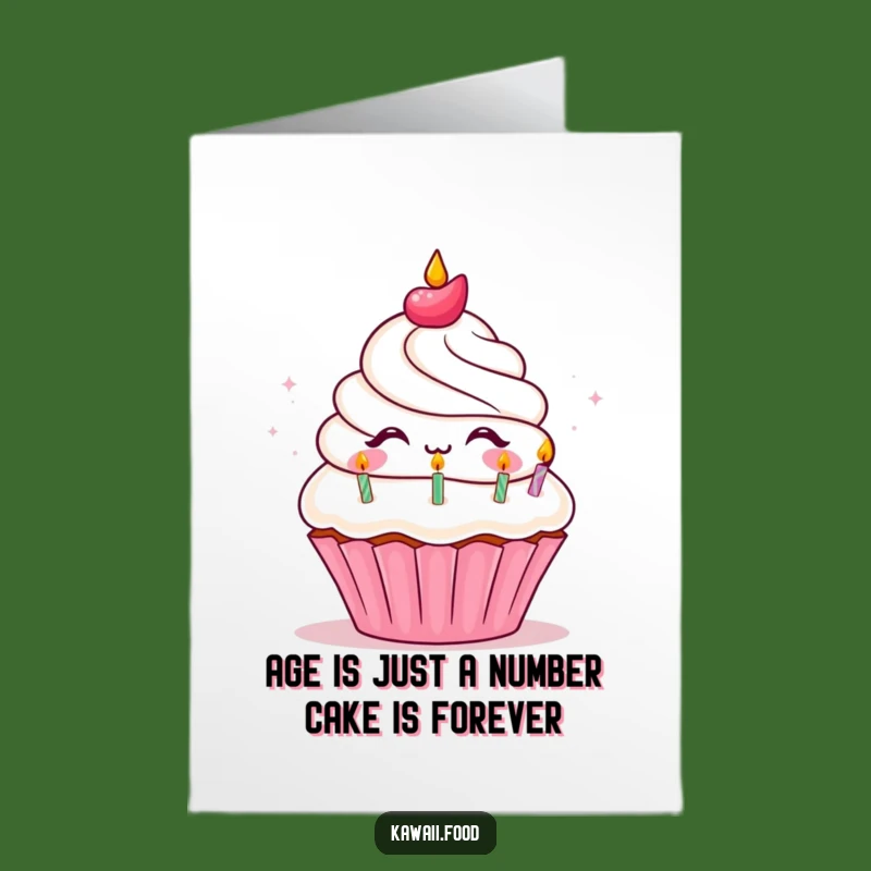 Free Printable Birthday Card: Delighted Cupcake Blowing Candles Funny Downloadable Gift