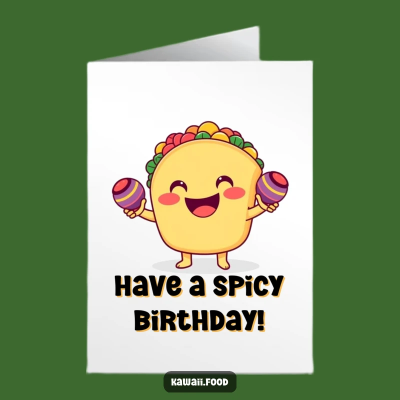 Free Printable Birthday Card: Taco Maracas Fiesta, Fun Downloadable Gift for Party