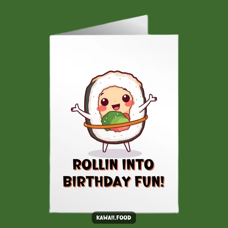 Free Printable Funny Sushi Birthday Card: Hula Hoop Fun Downloadable Gift