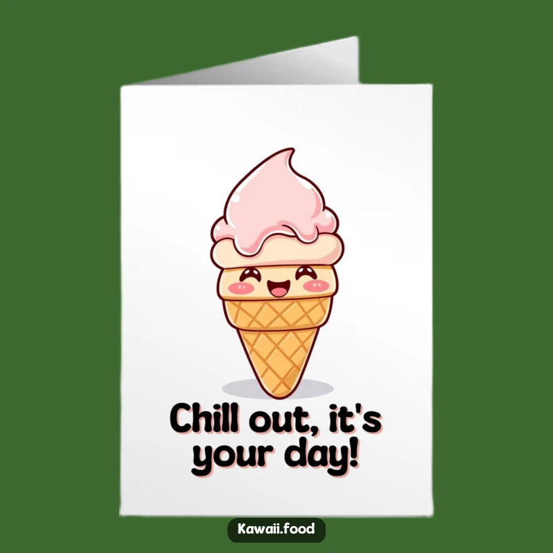 Free Printable Giggling Ice Cream Card: Funny Birthday Downloadable Gift for Dessert Lovers