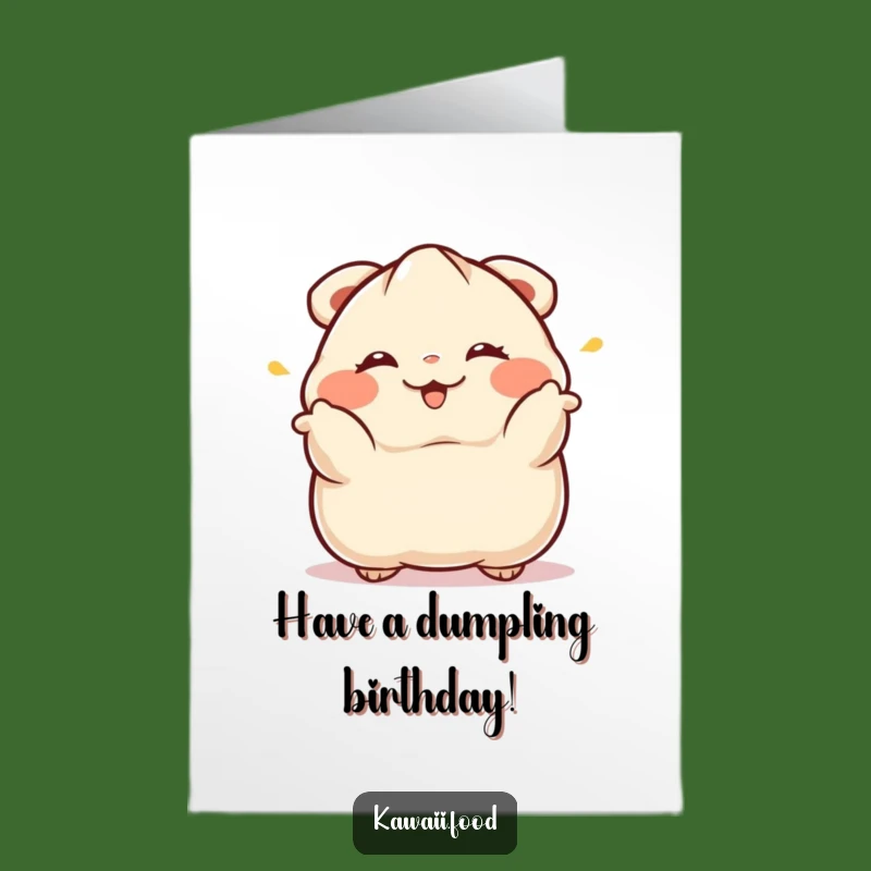 Free Printable Birthday Card: Winking Dumpling Bow - Funny Downloadable Celebration Gift