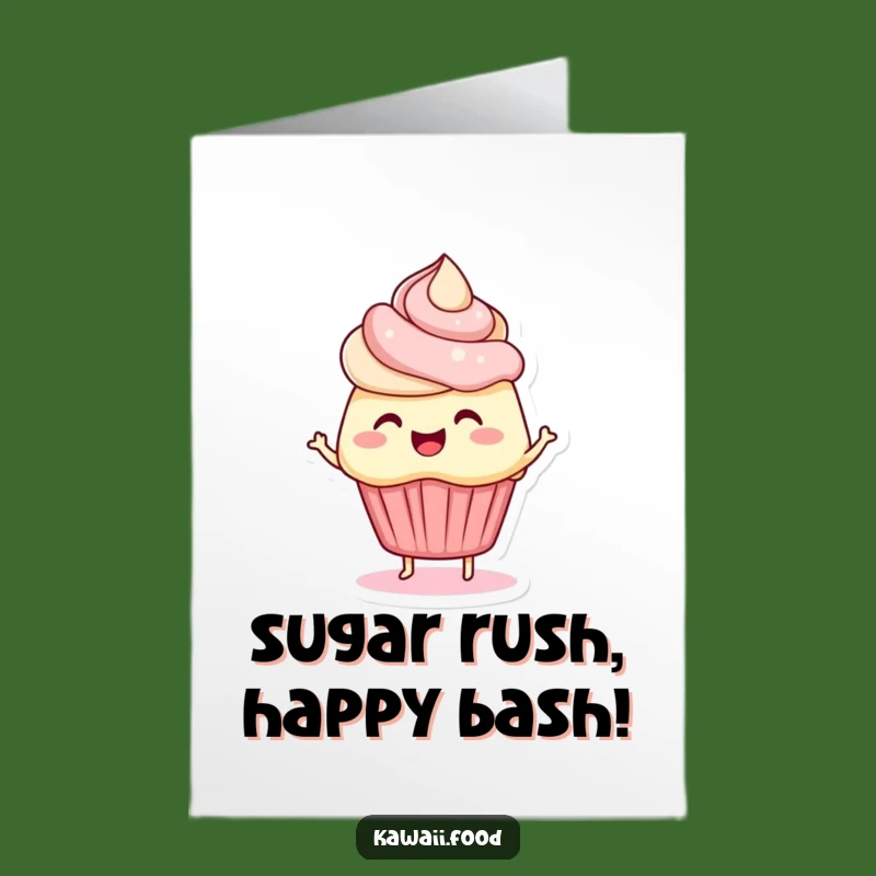 Free Printable Birthday Card: Wiggling Cupcake Funny Downloadable Greeting for Instant Joy