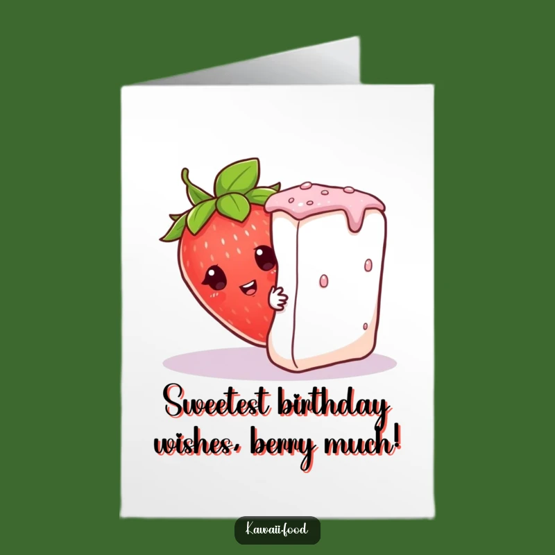 Free Printable Funny Strawberry Birthday Card: Shy Peek Digital Download for Sweet Wishes
