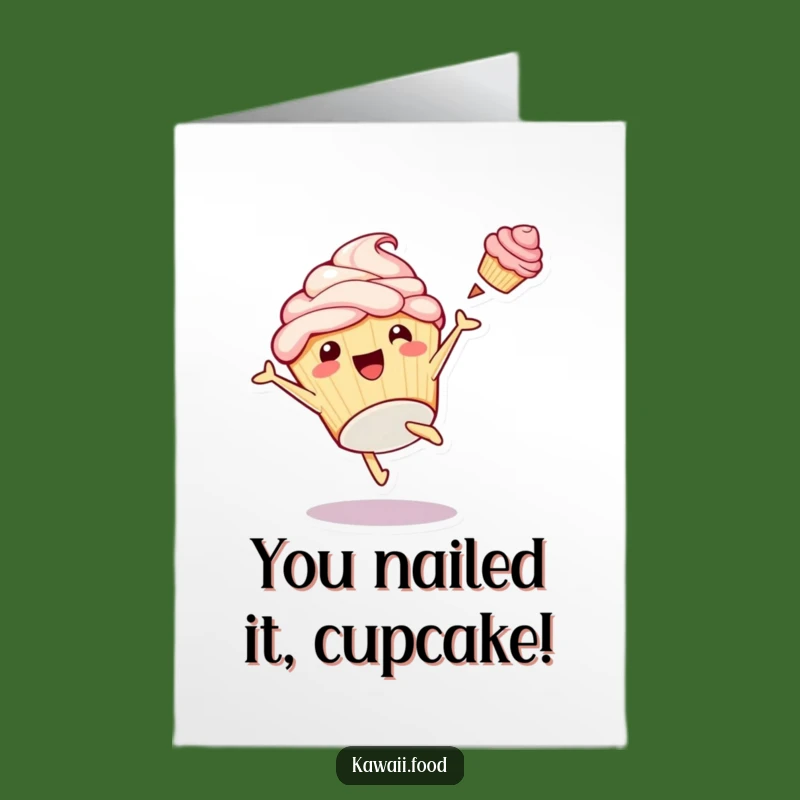 Free Printable Congrats Card: Cupcake Cartwheel Celebration Funny Downloadable Greeting