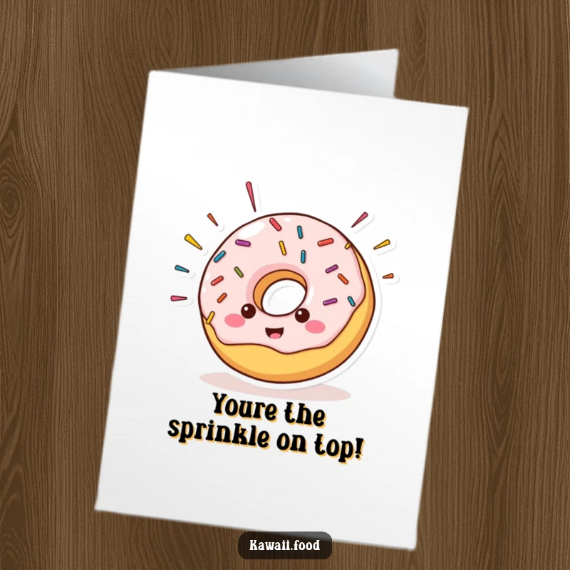 Funny Free Printable Congratulations Card featuring a donut character with sprinkles flying, celebrating success with zest.