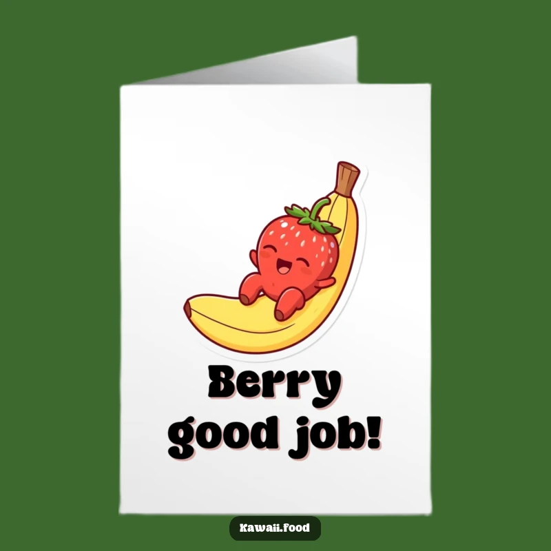 Free Printable Funny Strawberry Congrats Card: Banana Peel Fun Downloadable