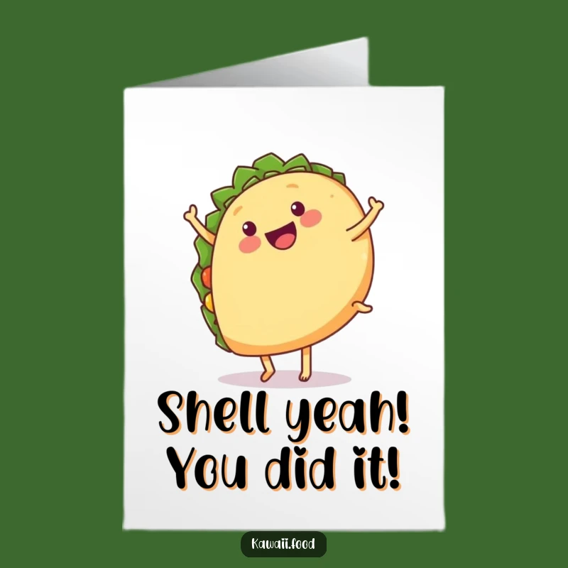 Free Printable Congrats Card: Cartwheeling Taco, Funny Downloadable Celebration Gift