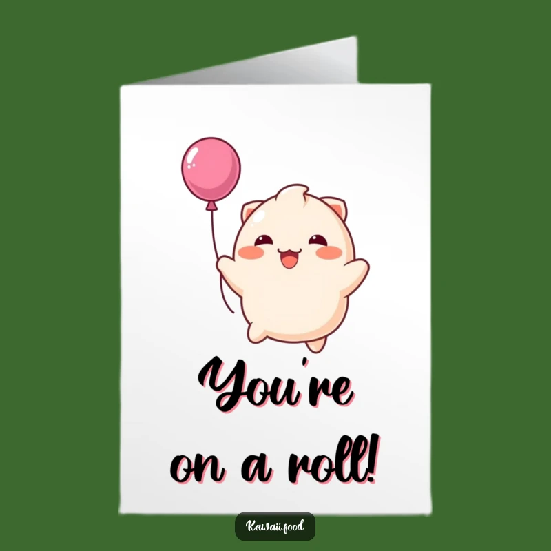 Free Printable Congrats Card: Dumpling Balloon Bounce, Uplifting Downloadable Gift