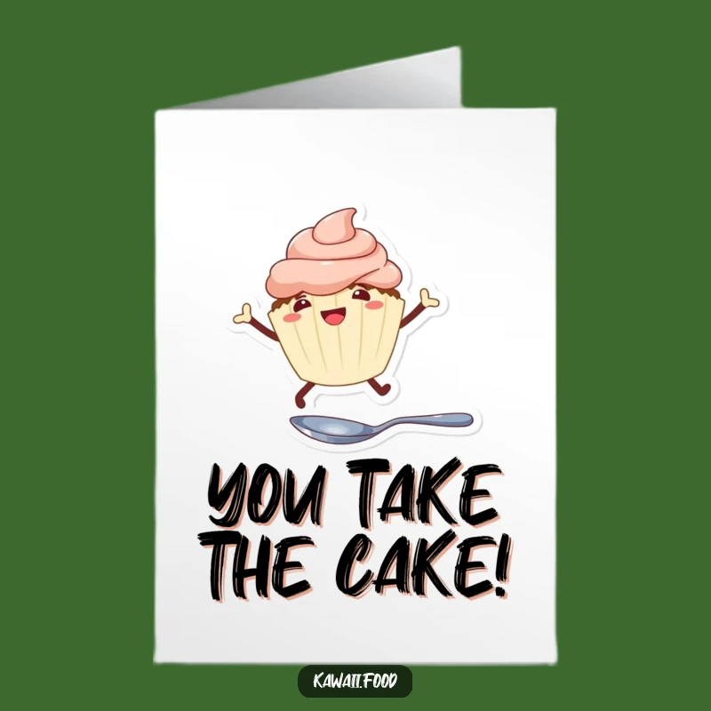 Free Printable Congrats Card: Leaping Cupcake, Humorous Downloadable Celebration Gift