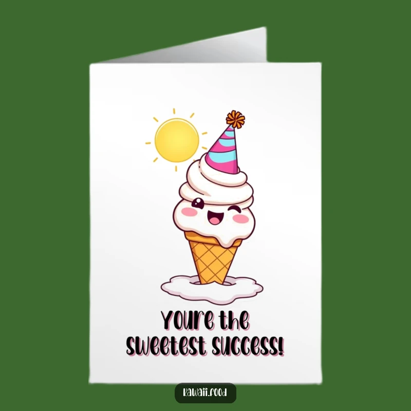 Free Printable Congrats Card: Melting Ice Cream Cone, Humorous Downloadable Gift