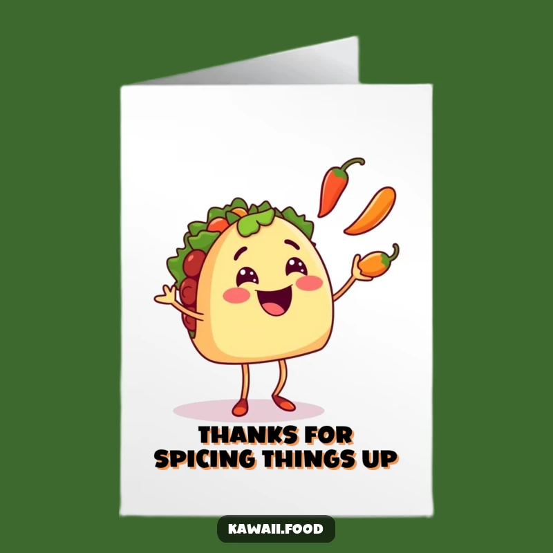 Free Printable Funny Taco Thank You Card: Juggling Chili Digital Download for Gratitude