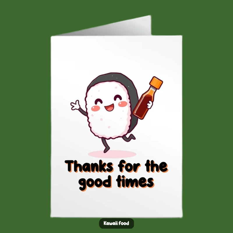Free Printable Sushi Thank You Card: Dancing Foodie Gratitude Downloadable!