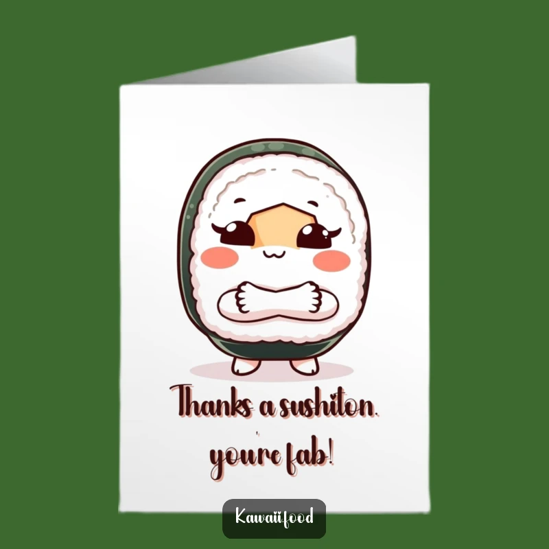 Free Printable Sushi Thank You Card - Playful Shoo Gesture Downloadable