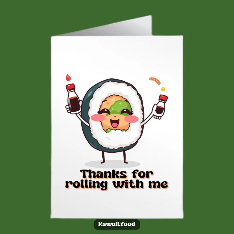 Free Printable Sushi Thanks Card - Funny Downloadable Gift