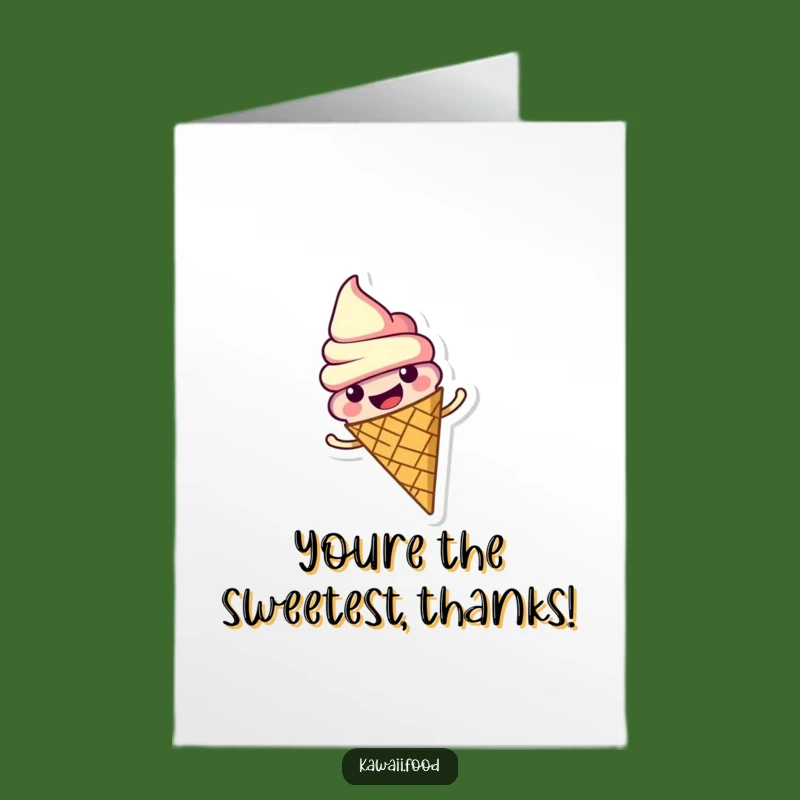 Free Printable Thank You Card: Spinning Ice Cream Funny Downloadable Greeting for Sweet Thanks