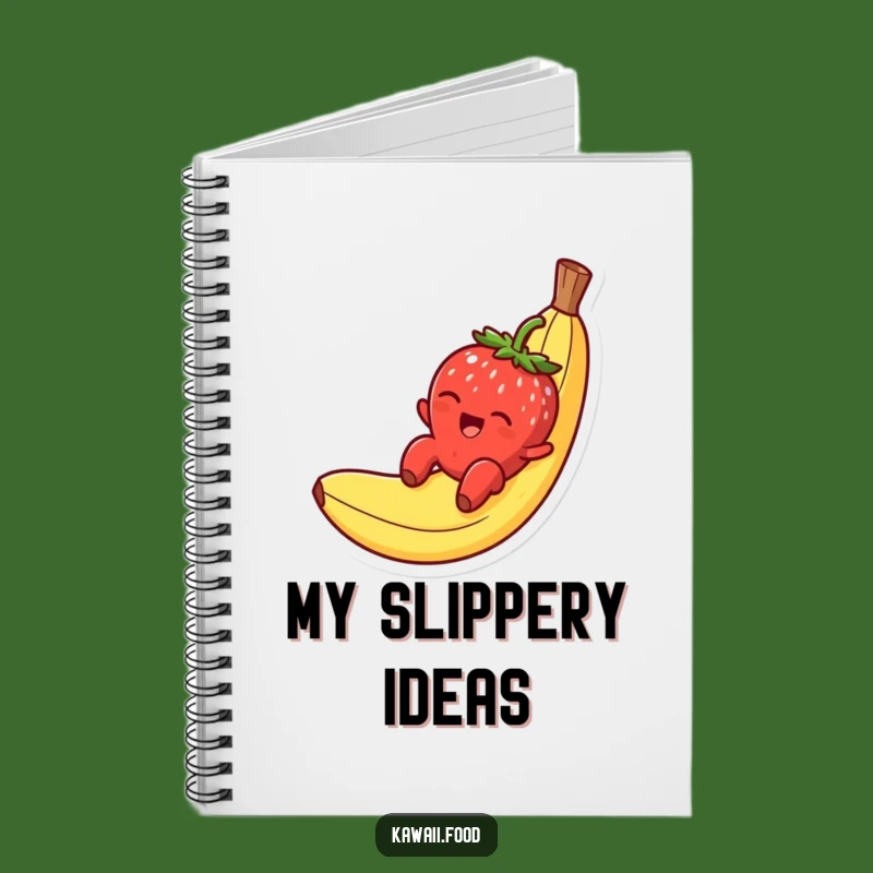 Funny Strawberry Banana Peel Notebook, Jot Down Your Slippery Ideas