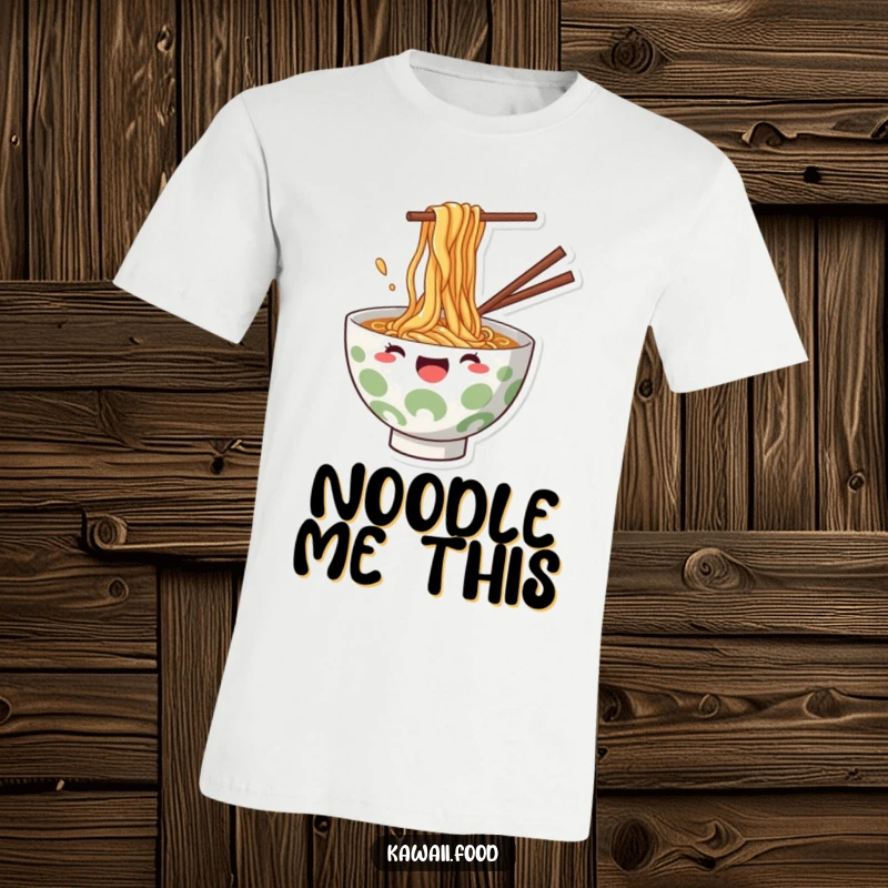 Funny T-Shirt: Playful ramen bowl artfully splashing noodles with joyous abandon, perfect for food enthusiasts.