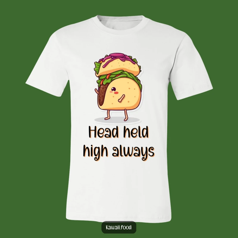 Funny Taco Balancing Burrito T-Shirt - Comical Mexican Food Apparel for a Laugh
