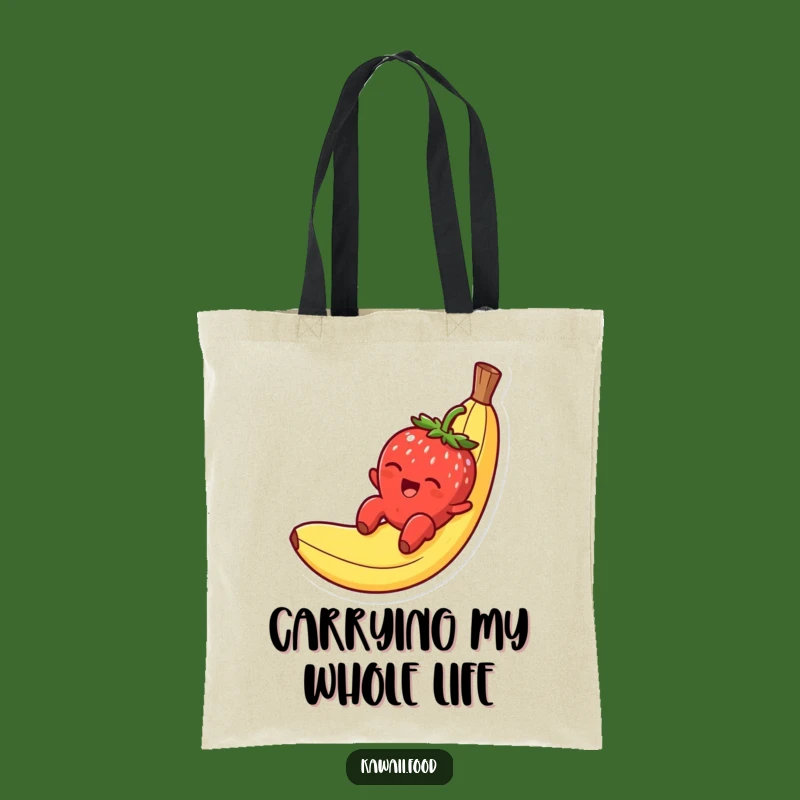 Funny Strawberry Banana Peel Tote Bag, Carry Your Fruity Fun