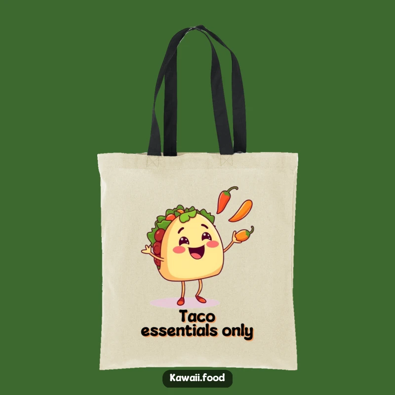 Funny Taco Juggler Tote Bag: Smiling Taco Character, Practical Humorous Gift